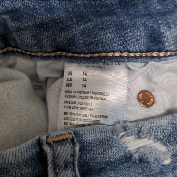 SOLD BUNDLE of 3 American Eagle Curvy Hi-Rise Shortie Shorts sz 14 - Picture 6 of 10